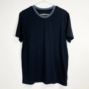 NEW Daniel Buchler TShirt Mens Size Small Black with Blue Gray Trim NWOT